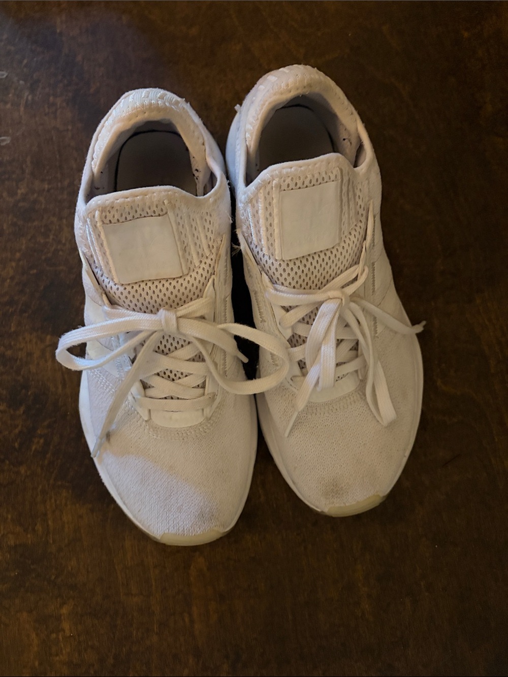 adidas White Mesh Lace-Up Sneakers